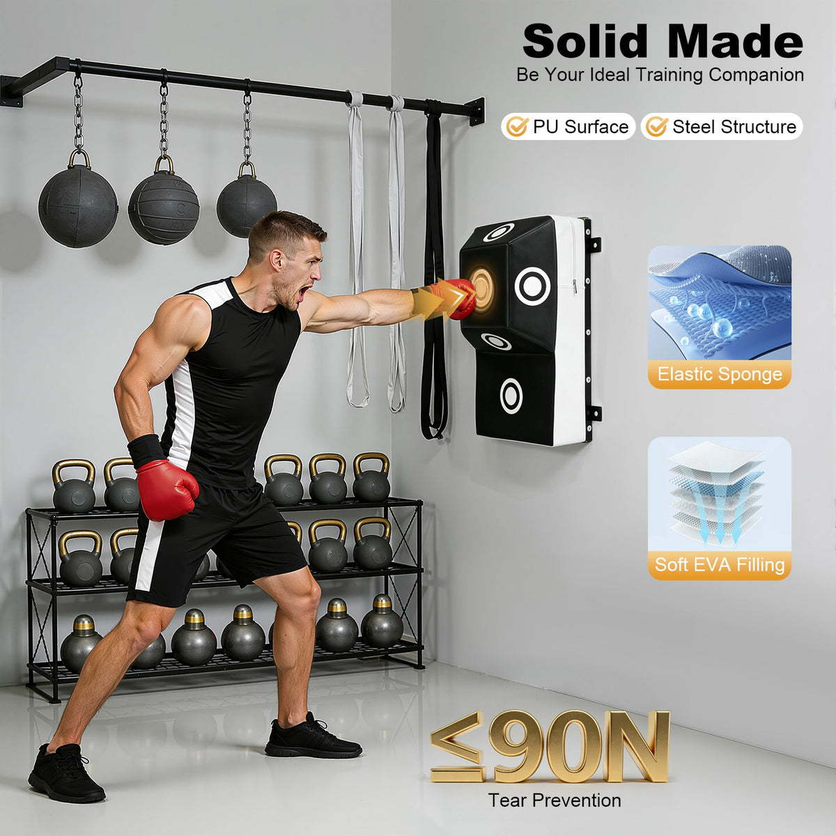 Wall Mount Boxing Target Heavy Bag for MMA Training Punching Practice