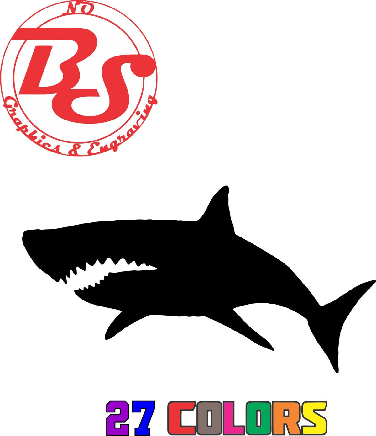 6-Inch Ocean Fish Vinyl Decal - Shark Great White Hammerhead Ocean Salt Water Fish