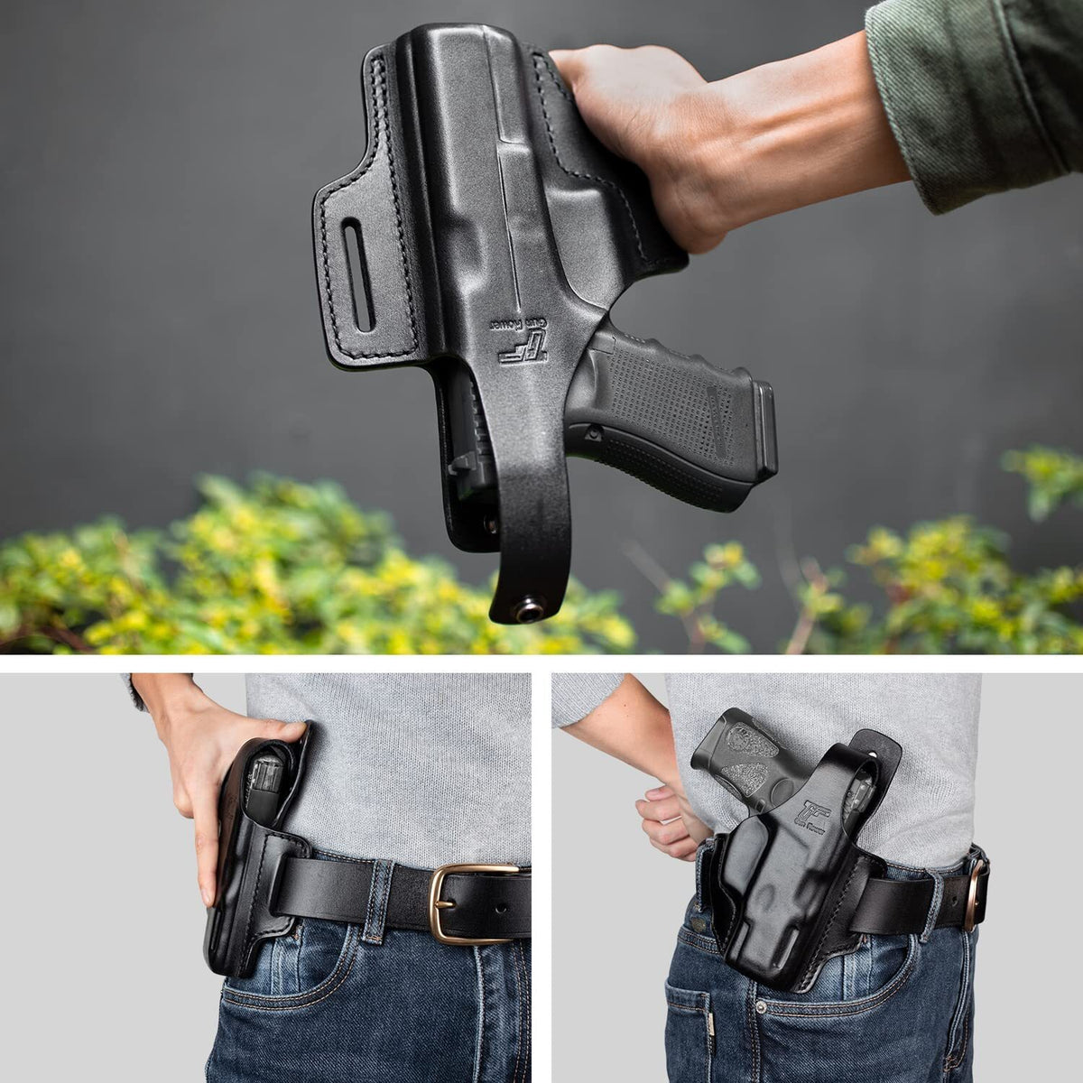 Full Grain Leather Holster for 1911 Pistol - Custom Fit for Colt Kimber Springfield