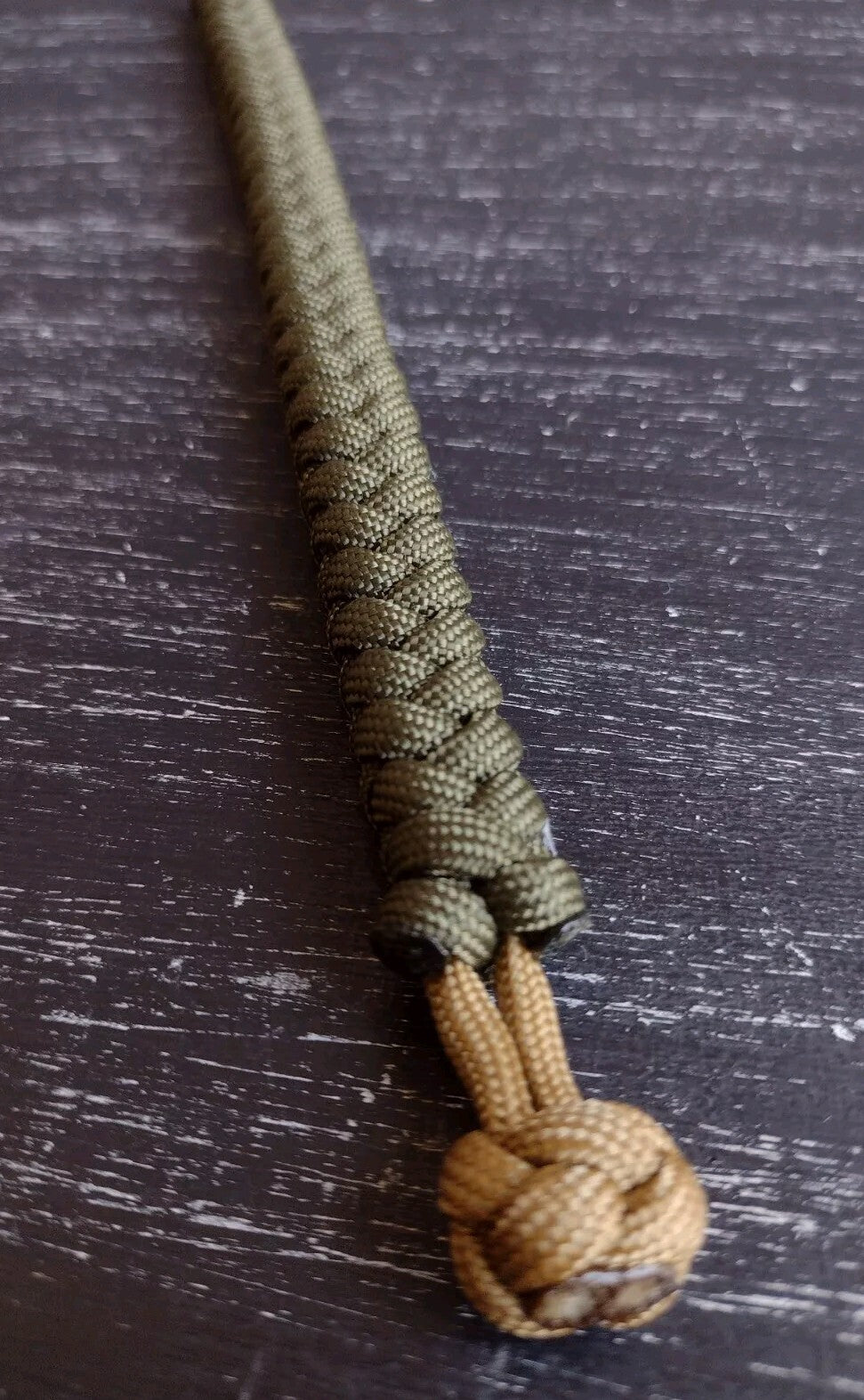 Handmade Paracord Bracelet with Olive Drab and Coyote 550 Paracord - Water-Resistant, Adjustable Wristband