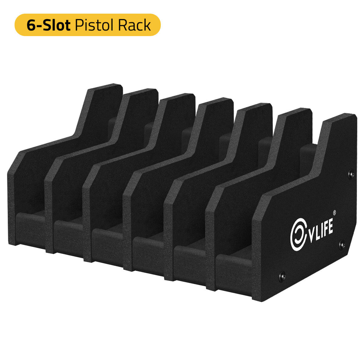 6 Slots Foam Pistol Rack Gun Holder Stand for Safe Storage and Organization
