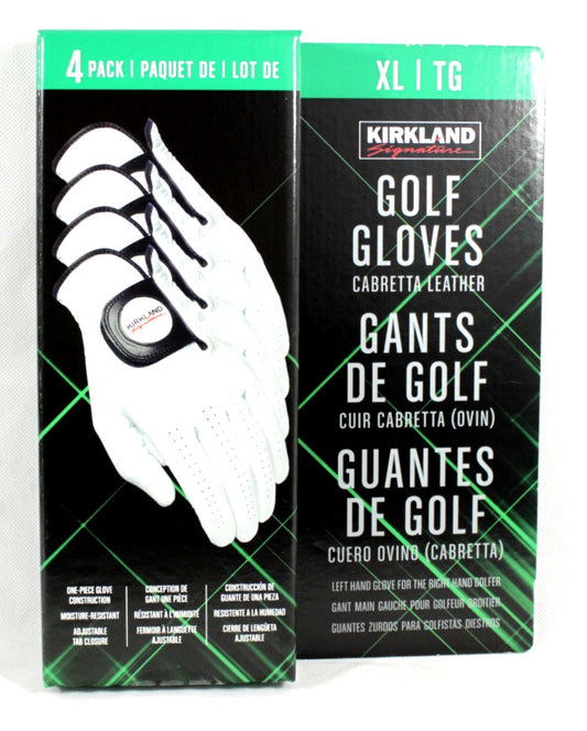 Golf Gloves 4 Pack - Cabretta Leather, Adjustable Closure, Multiple Sizes