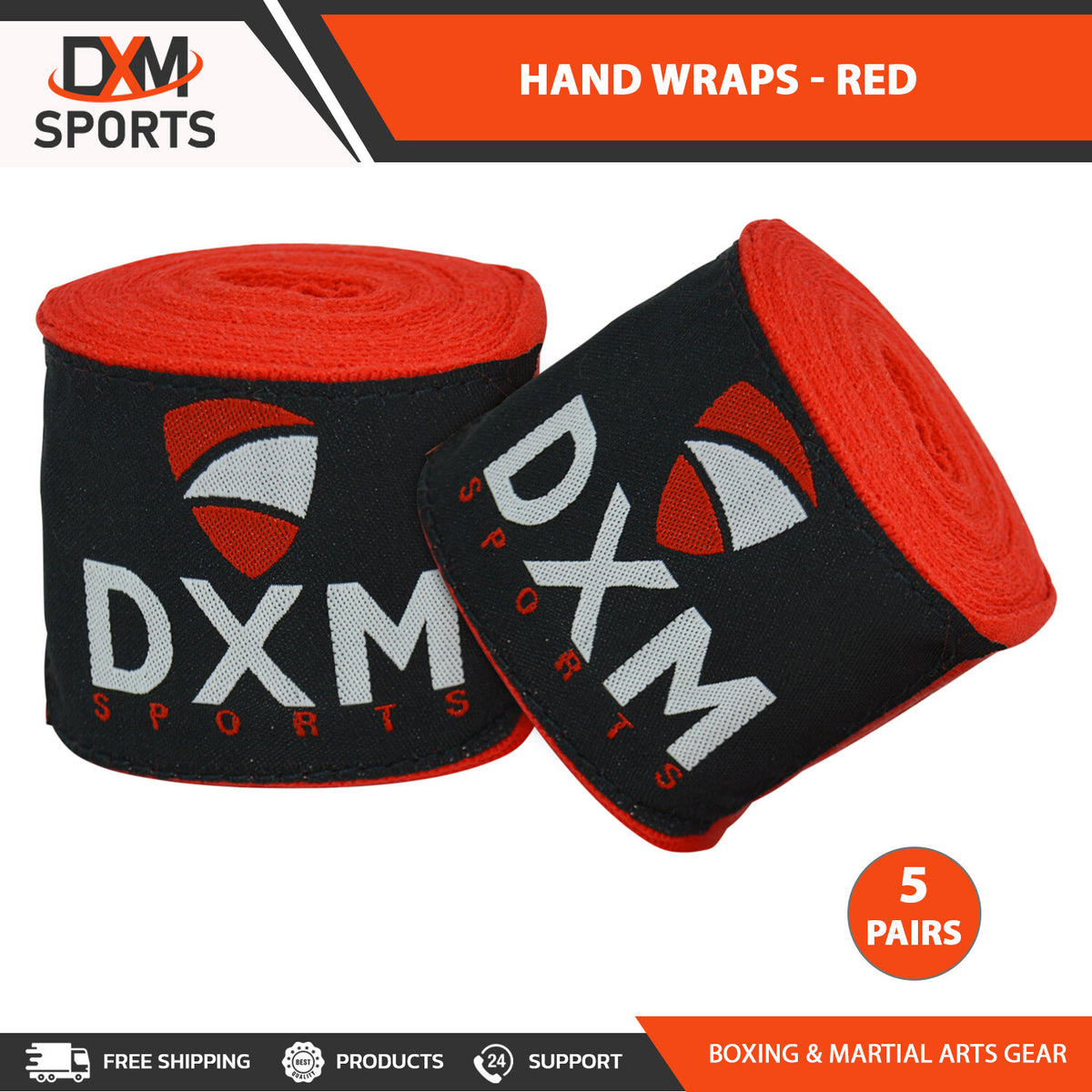 Boxing Hand Wraps MMA Wrist Support Bandages 177" for Training & Protection