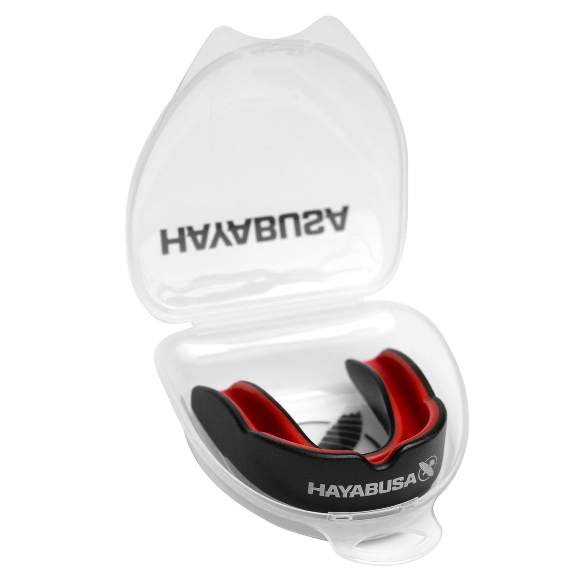 Youth and Adult Combat Sports Mouth Guard with Case - Black and Red