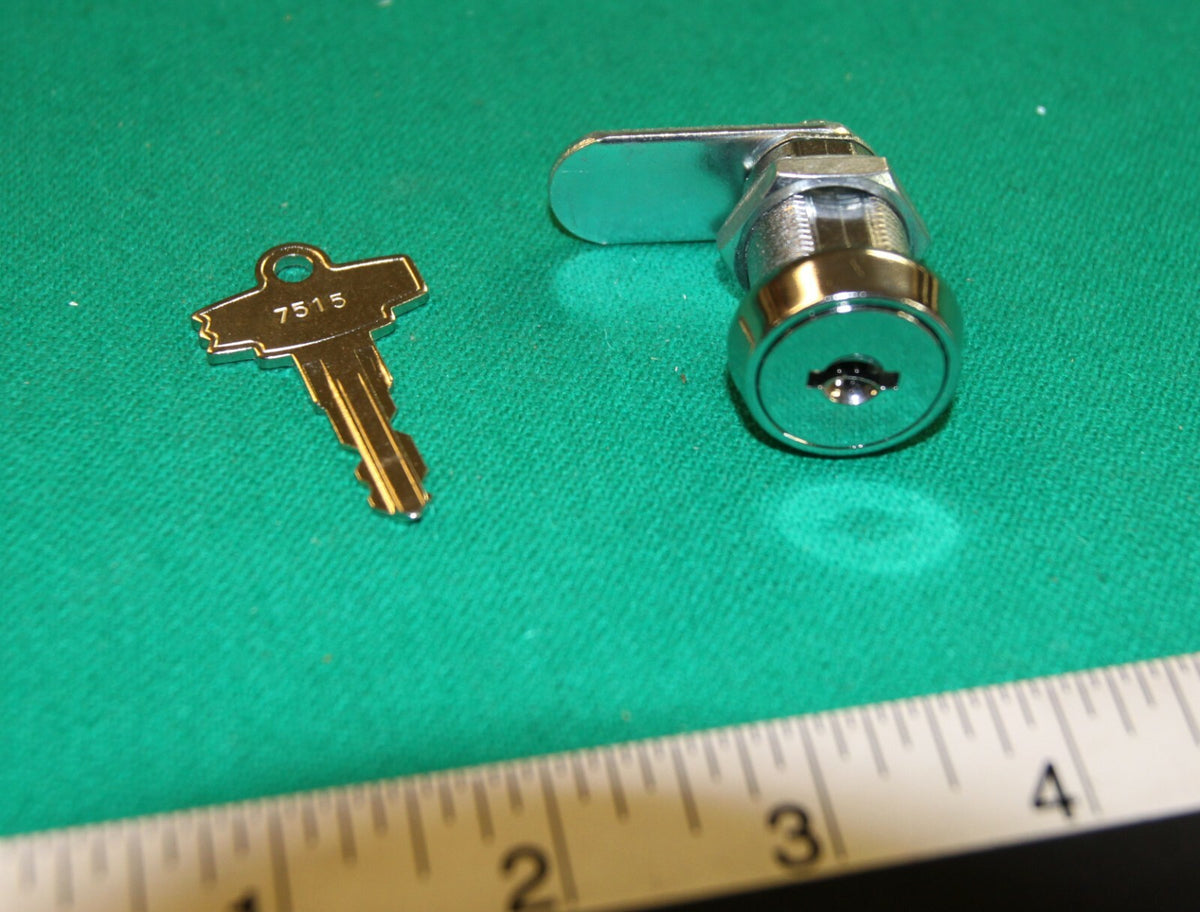 Valley Cam Lock 1-1/8" with Key for Pool Table Coin/Door Lock 7515