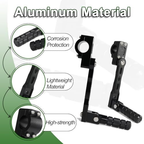 Universal Motorcycle Highway Pegs for 22-28mm Crash Bars - Adjustable Aluminum Support