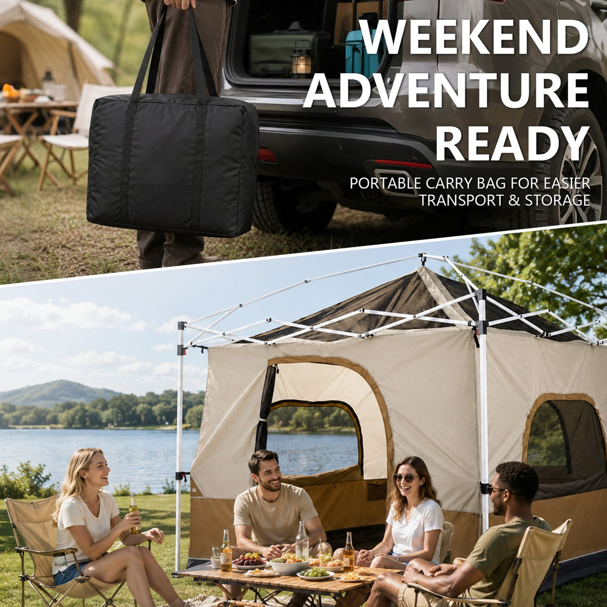 Pop-Up Canopy Inner Tent 10x10 with Mesh Windows for Camping & Outdoor