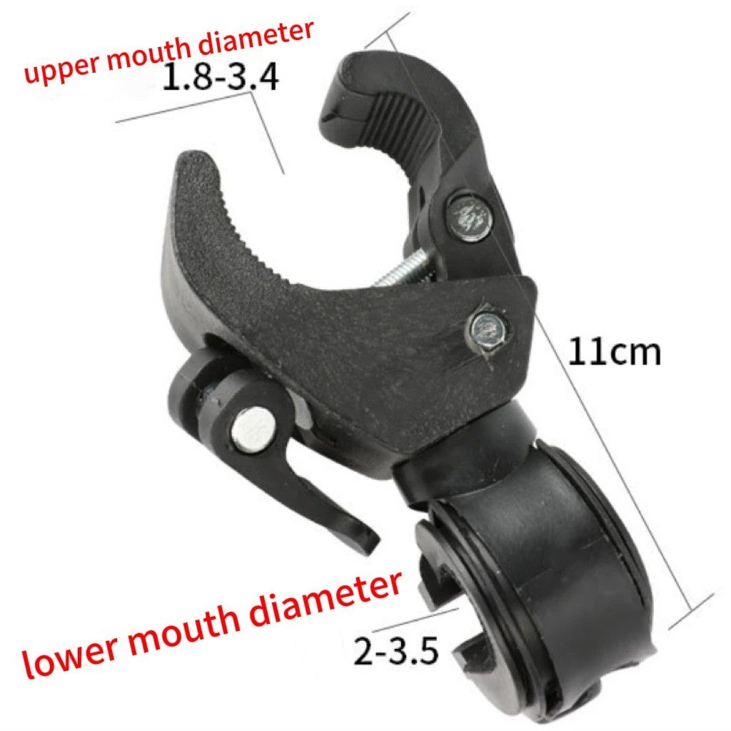 Bike Handlebar Light Mount Clip - 360° Swivel Flashlight Holder Bracket