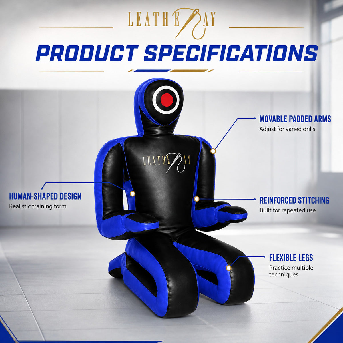 Martial Arts Grappling Dummy Unfilled Vinyl Training Target for MMA Jiu Jitsu Wrestling