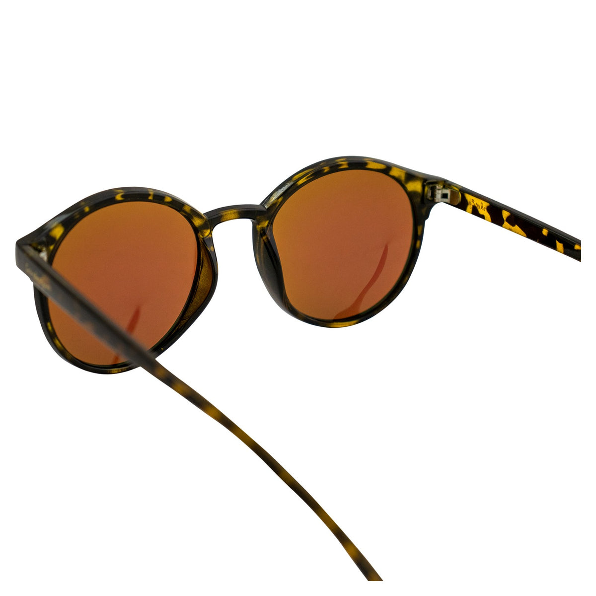 Polarized Round Tortoise Shell Sunglasses with Green Mirror Lenses