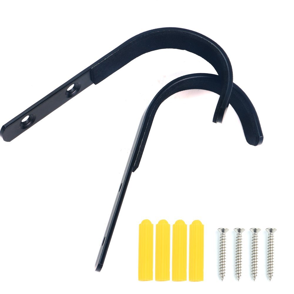 Wall Mount Gun Rack with Felt-Lined Hooks for Shotguns Rifles and Archery Bows