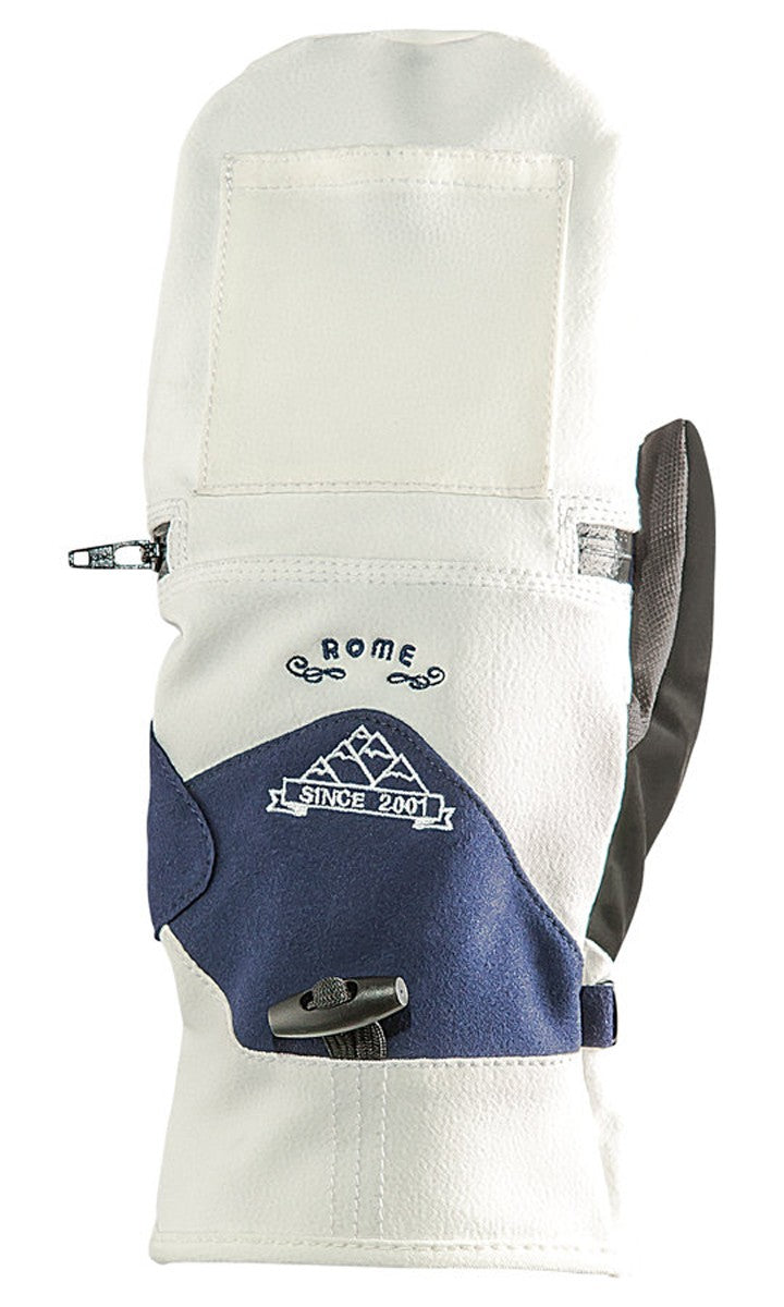 Women's Snowboard Mitts Waterproof Insulated Flip Design White Blue XS