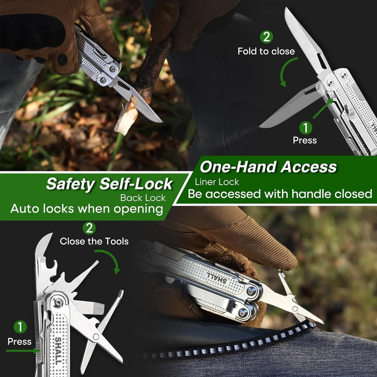 18-in-1 Multitool Pliers Set with Stainless Steel Construction for Camping and Outdoor Use
