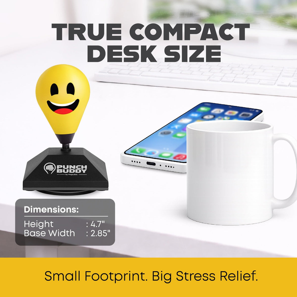 Desktop Punching Bag Stress Relief Toy with Suction Cup - Office Fidget Ball
