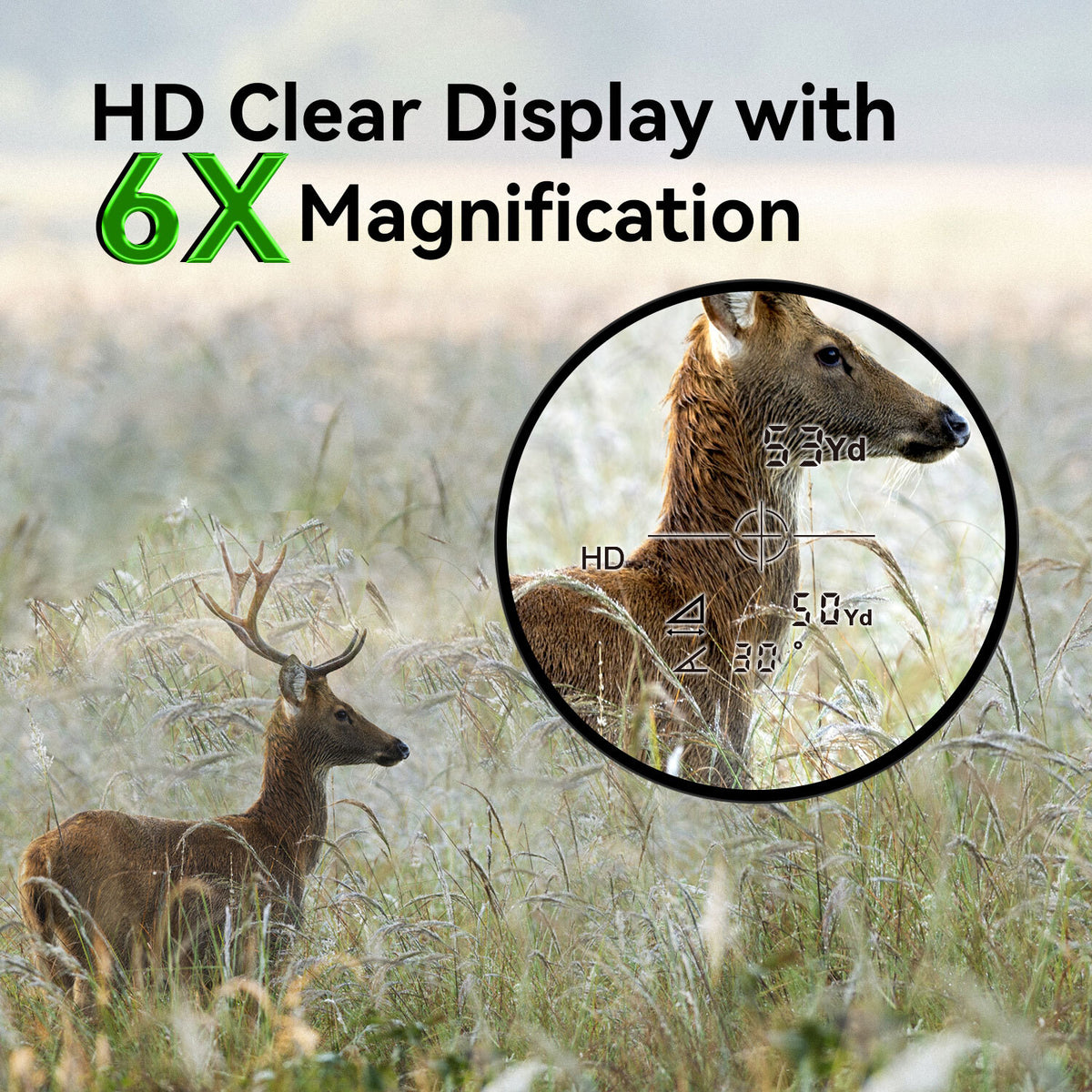 Laser Rangefinder for Hunting and Archery Up to 800 Yards with Angle & 6X Magnification