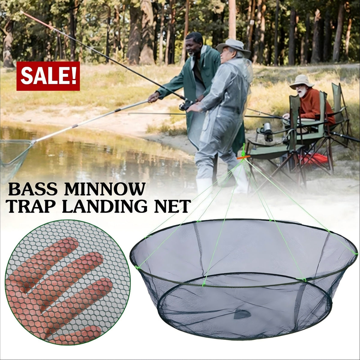 Foldable Fishing Bait Trap Mesh Net Cage for Crab Shrimp Minnow Crayfish