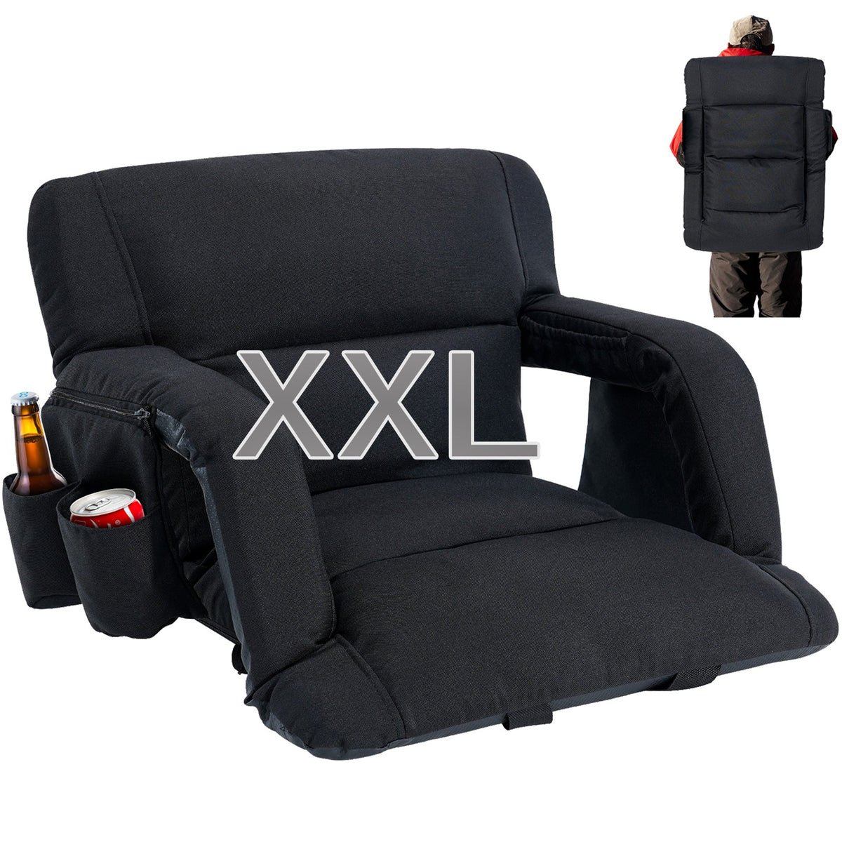 Adjustable Stadium Seats with Back Support and Thick Cushion for Bleachers