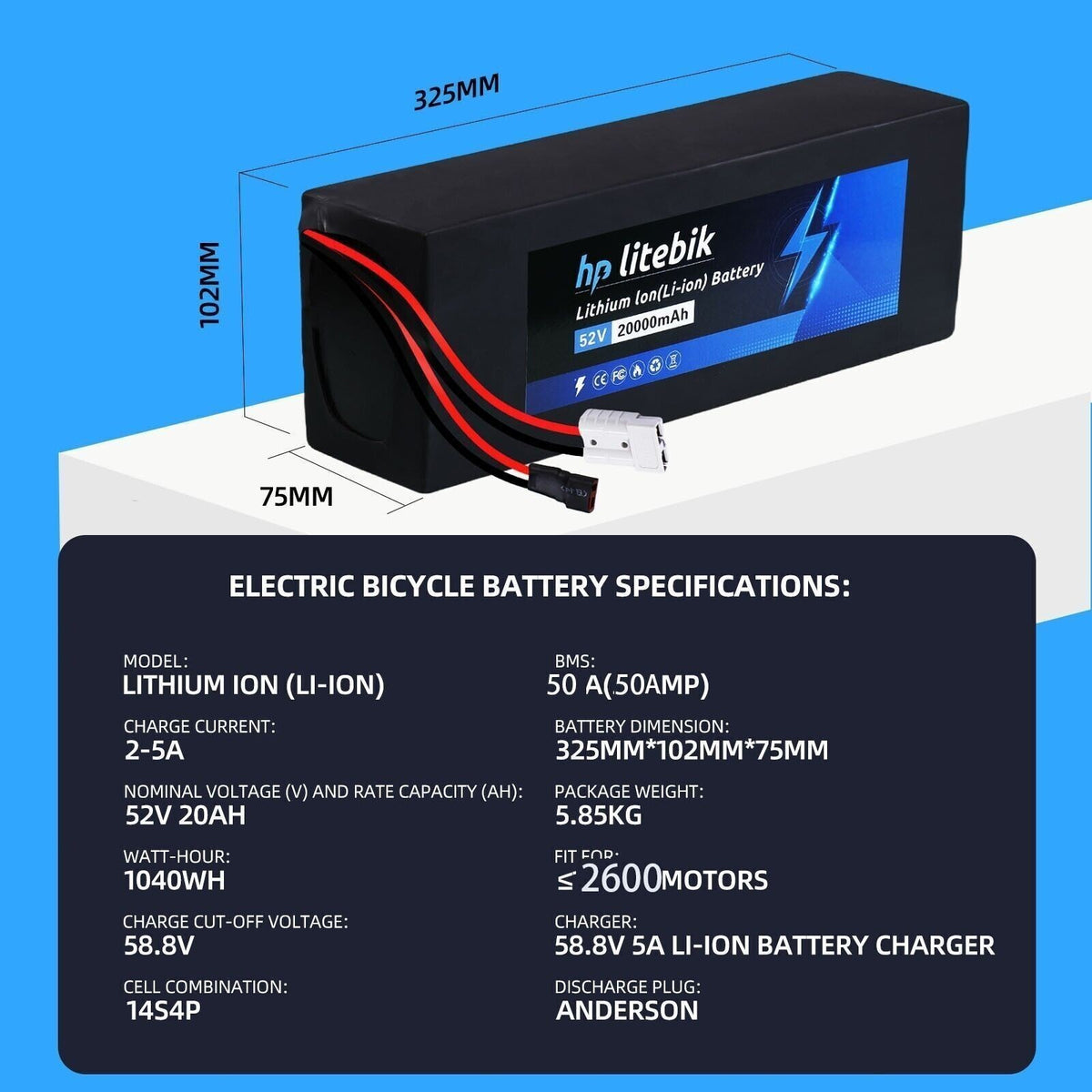 Electric Bike Battery 36V-72V for E-Scooter & Bicycle UL 2271 Certified