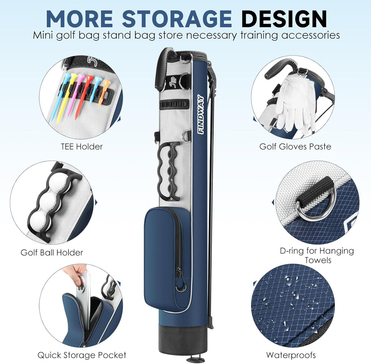 Lightweight Golf Stand Bag for Driving Range and Par 3 Courses