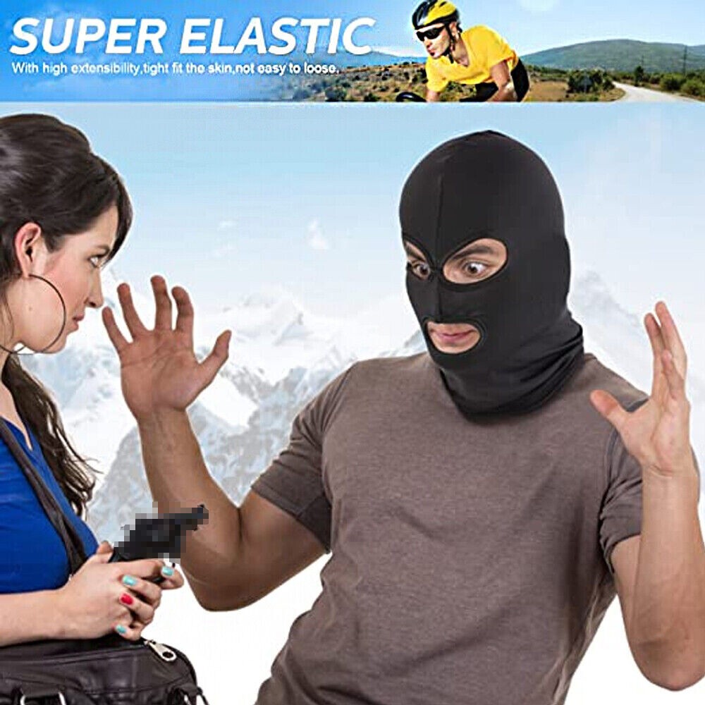 Unisex 3 Hole Balaclava Face Mask UV Protection Ski Sun Hood Tactical Gear