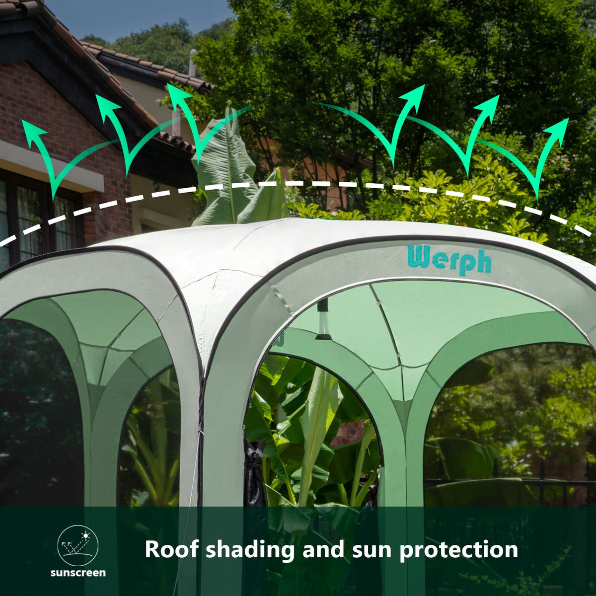 10x10 Pop Up Screen Tent Canopy with Mosquito Net for Camping & Outdoor
