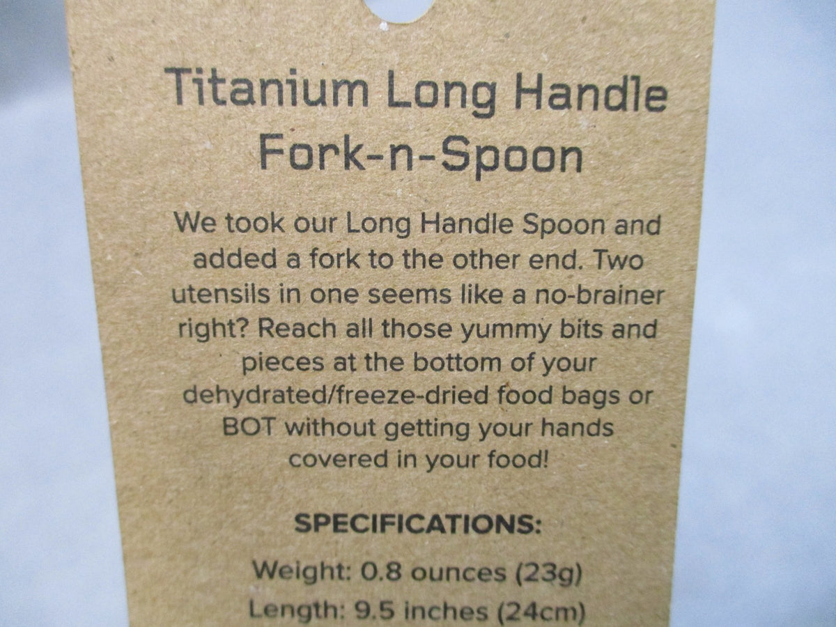 Titanium Camping Utensil Fork and Spoon Long Handle Lightweight Outdoor Tool