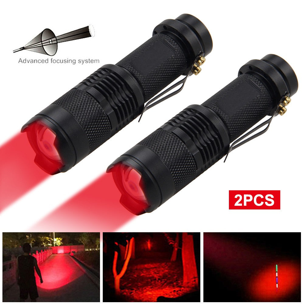 Mini LED Flashlight UV Zoomable Torch for Camping Hiking Night Astronomy