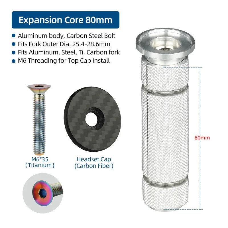 Bike Compression Plug Headset Expander Bolt for 1-1/8 Inch Carbon Forks