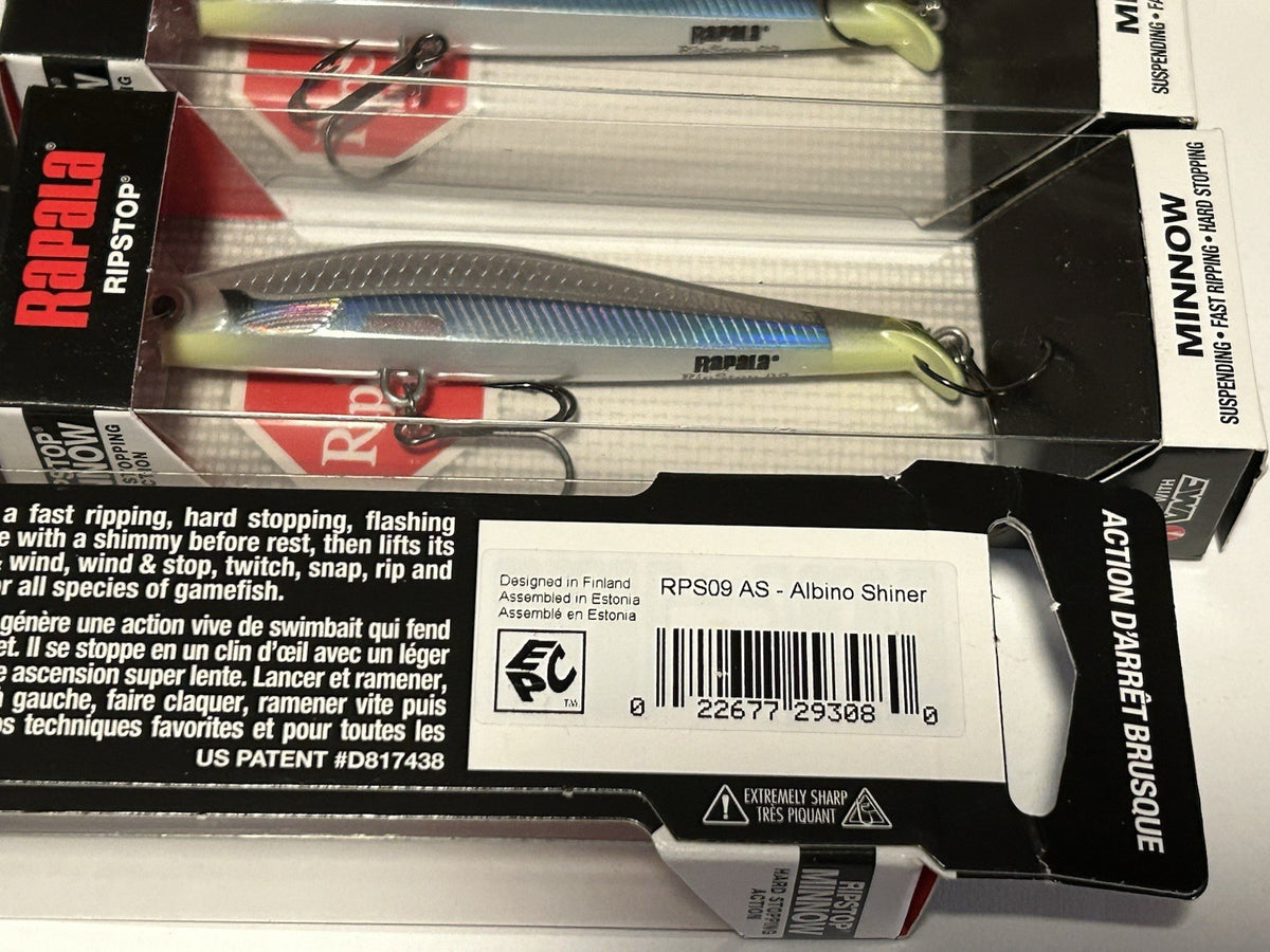 3-Pack Albino Shiner Rapala Ripstop Minnow Suspending Lures RPS-9