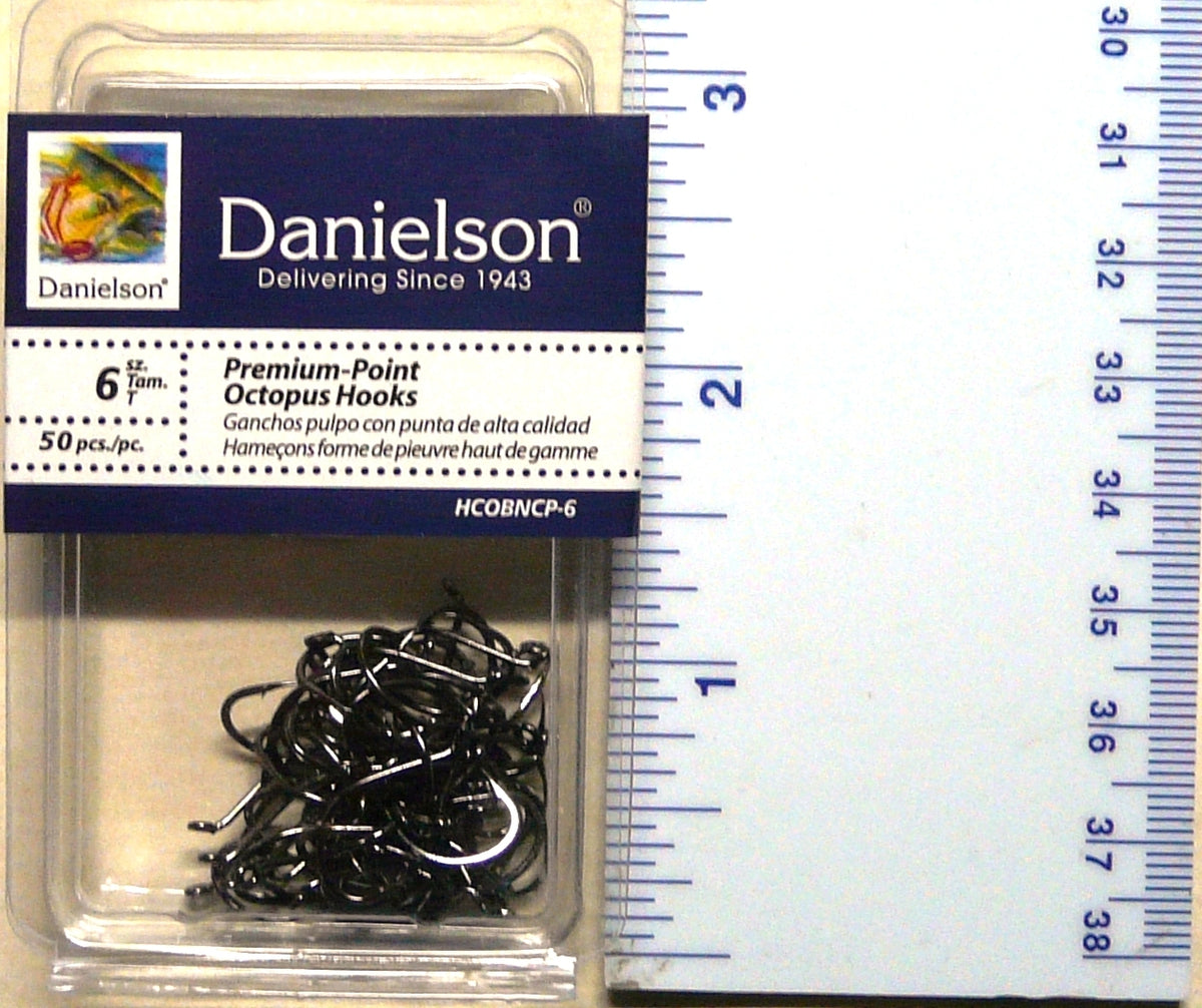 Fishing Hooks Pack of 100 Octopus Style Size 6 Black Chrome Terminal Tackle