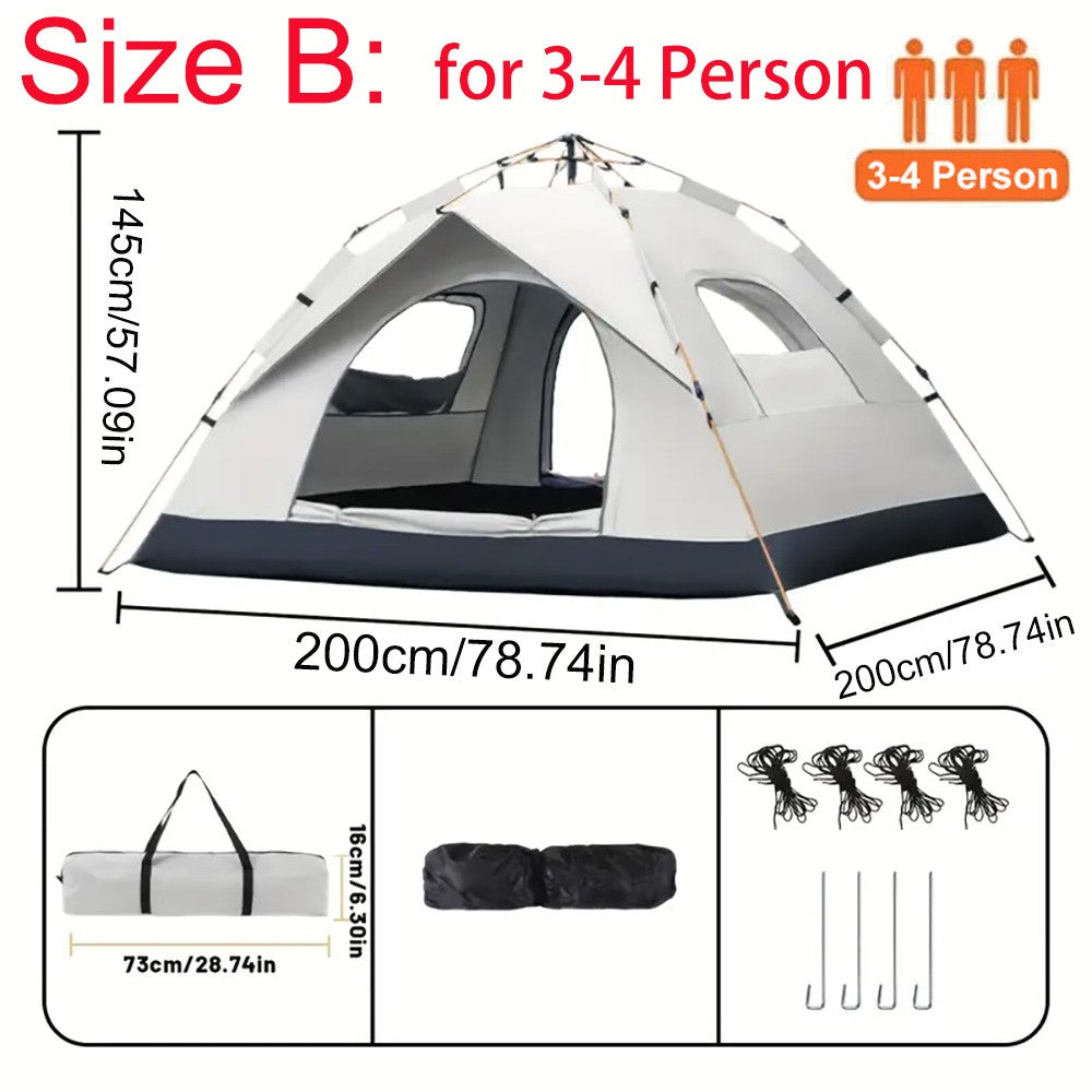 Automatic Pop Up Camping Tent Waterproof Instant Canopy for 3-4 People