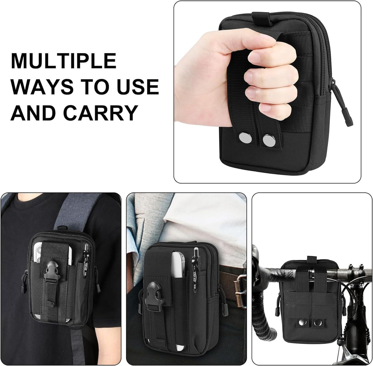 Tactical Molle Waist Pouch Utility Belt Bag Phone Holster for Outdoor & Work