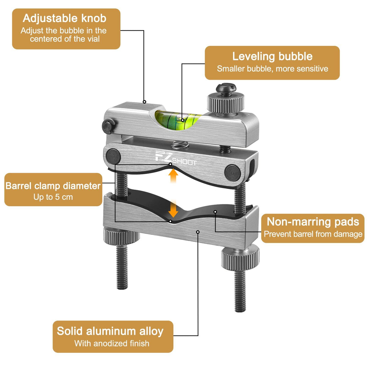 Scope Crosshair Leveling Kit for Rifle & Optics Alignment - Aluminum Precision Tool
