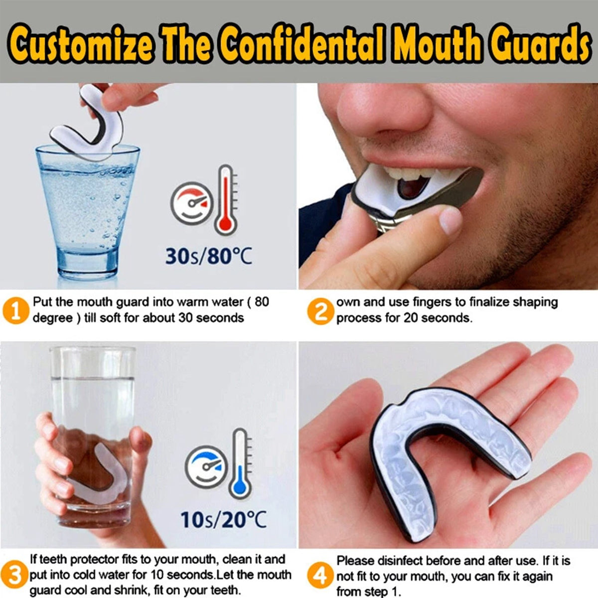 Sports Mouthguard Gum Shield Boil & Bite Protective Gear for Contact Sports