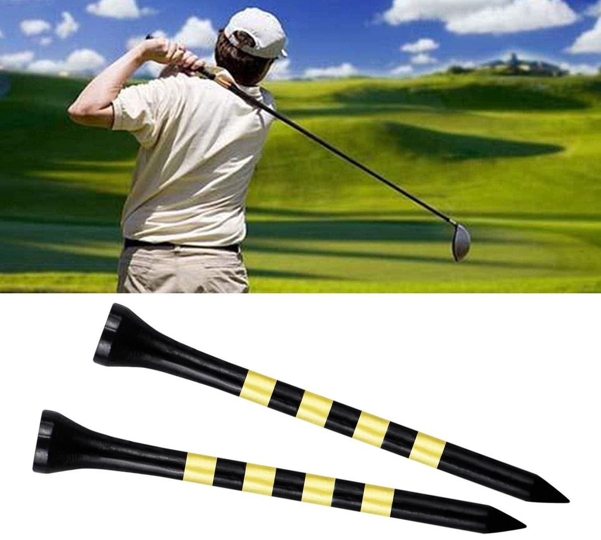 Wooden Golf Tees 3-1/4 Inch Pack of 100 Bamboo Golf Tees Biodegradable