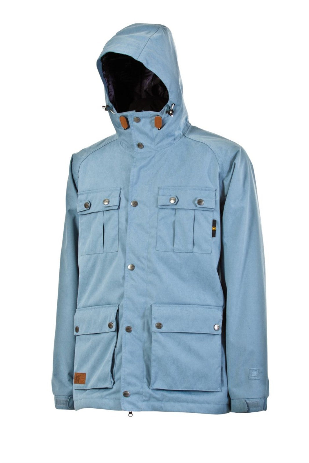 Men's Insulated Snowboard Jacket Faded Blue - Waterproof & Vintage Style