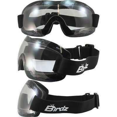 Motorcycle Skydiving Goggles with Clear Safety Lens - Padded Protective Eyewear