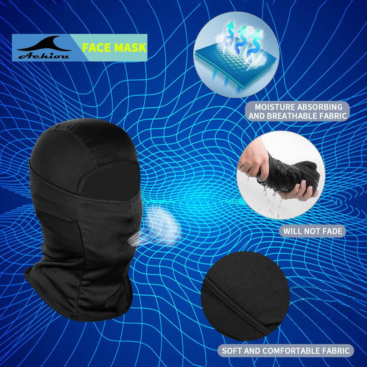 Lightweight UV Ski Mask for Men and Women - Face Cover for Cold & Sun Protection