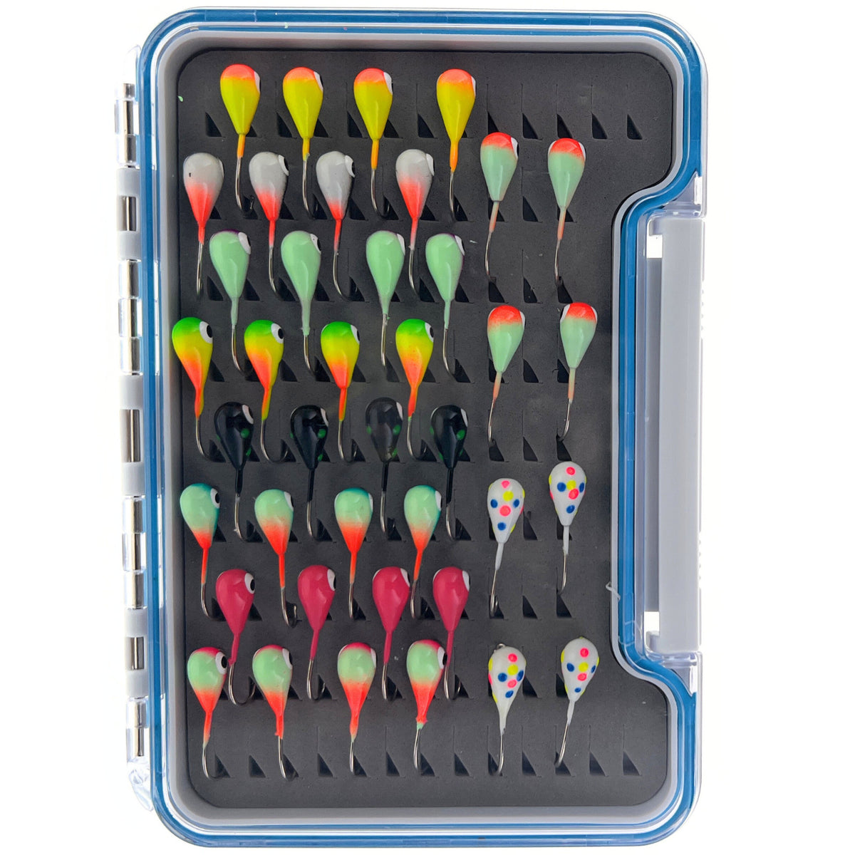 Ice Fishing Jigs Tungsten Lures for Panfish Crappie Perch Glow-Effect