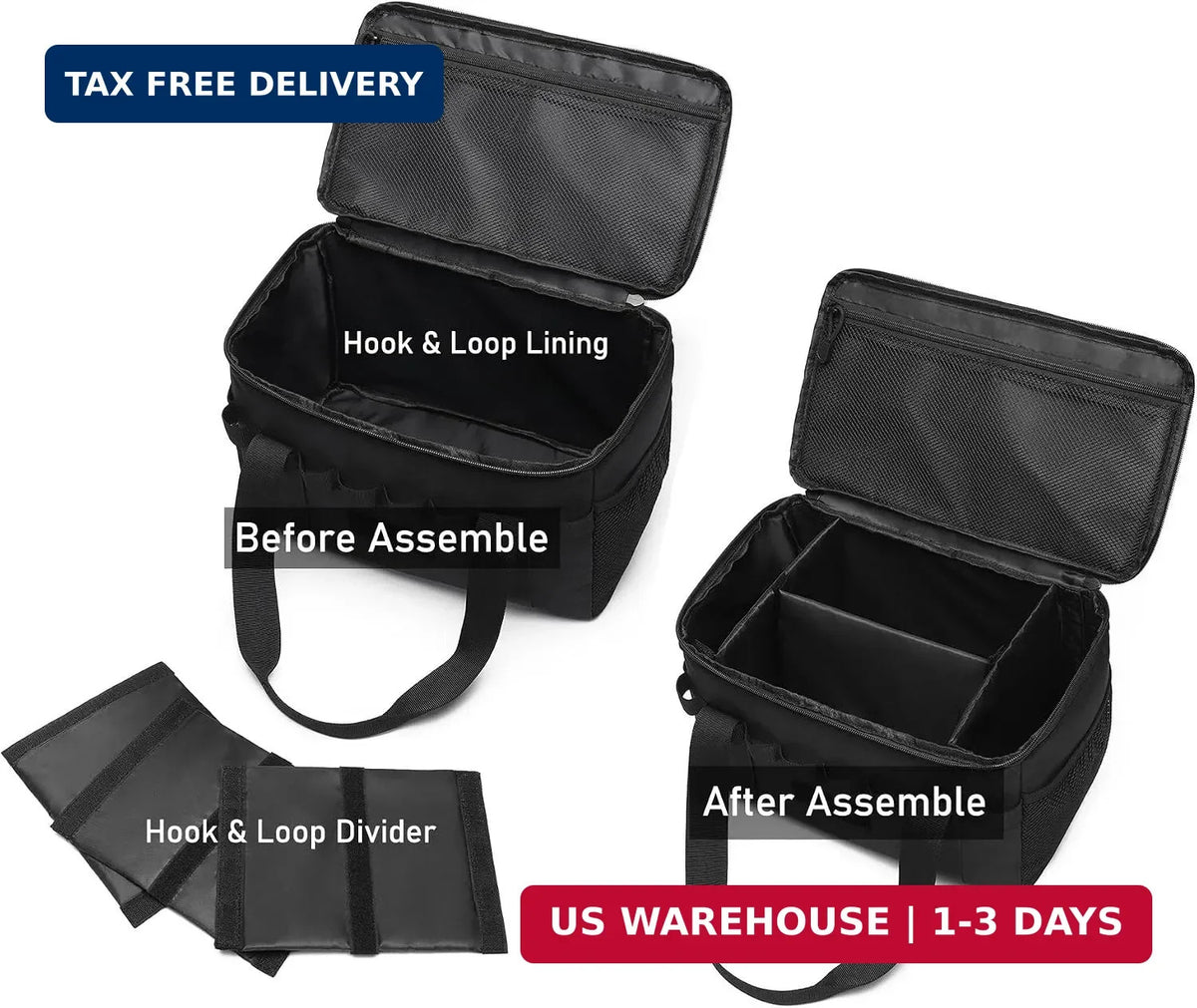 14L Tactical Camping Storage Bag with Organizer & Waterproof Bottom