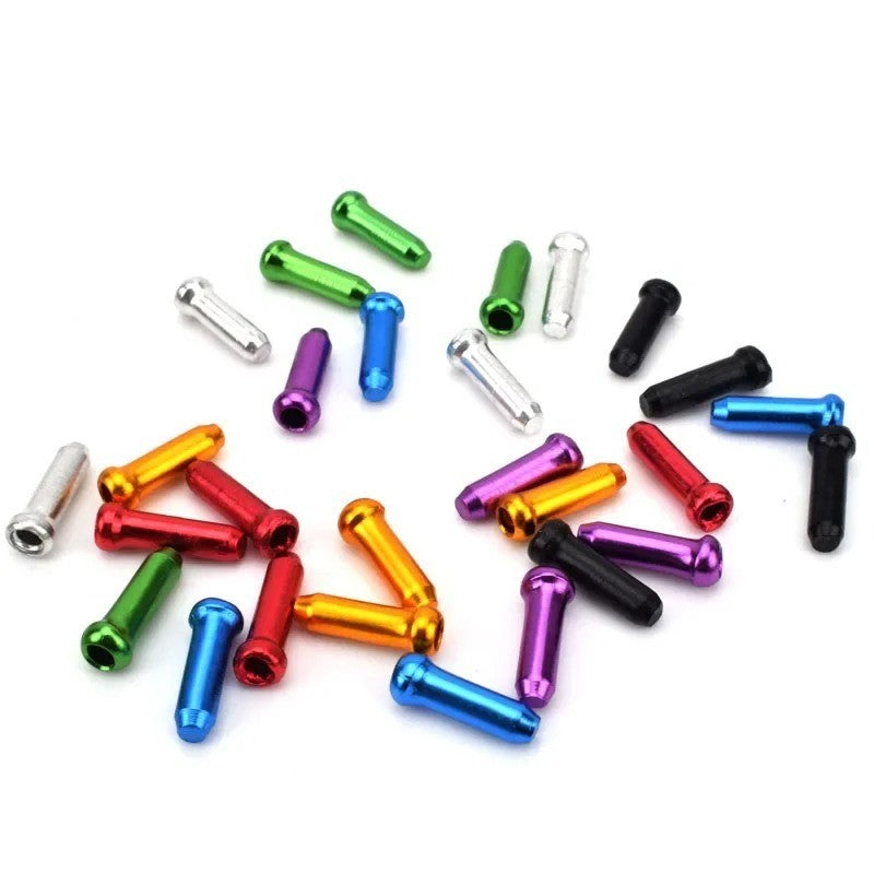50pcs Bicycle Brake & Shift Cable End Caps Aluminum Crimp Tips for Cycling
