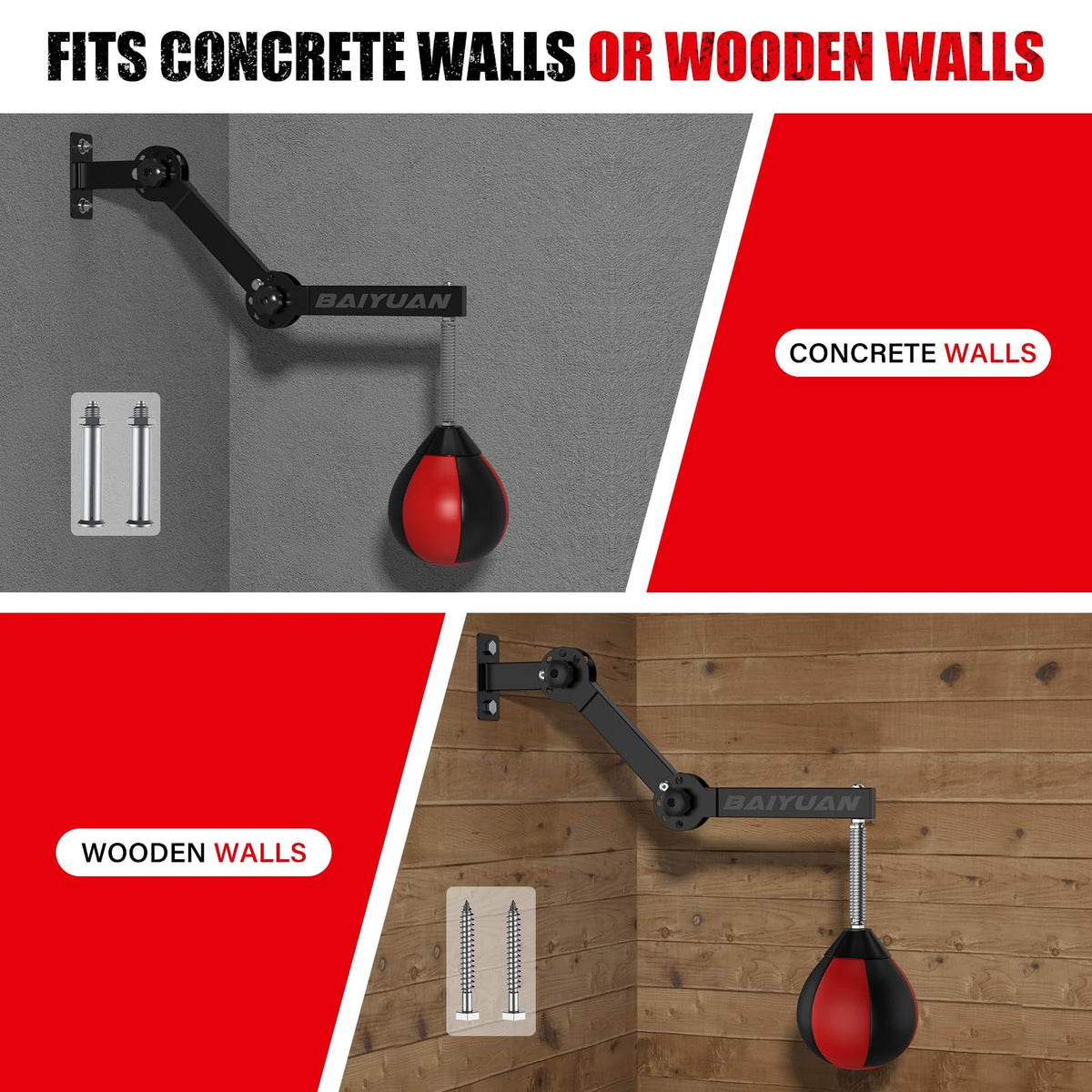 Adjustable Wall-Mounted Speed Punching Bag for Home Gym Fitness