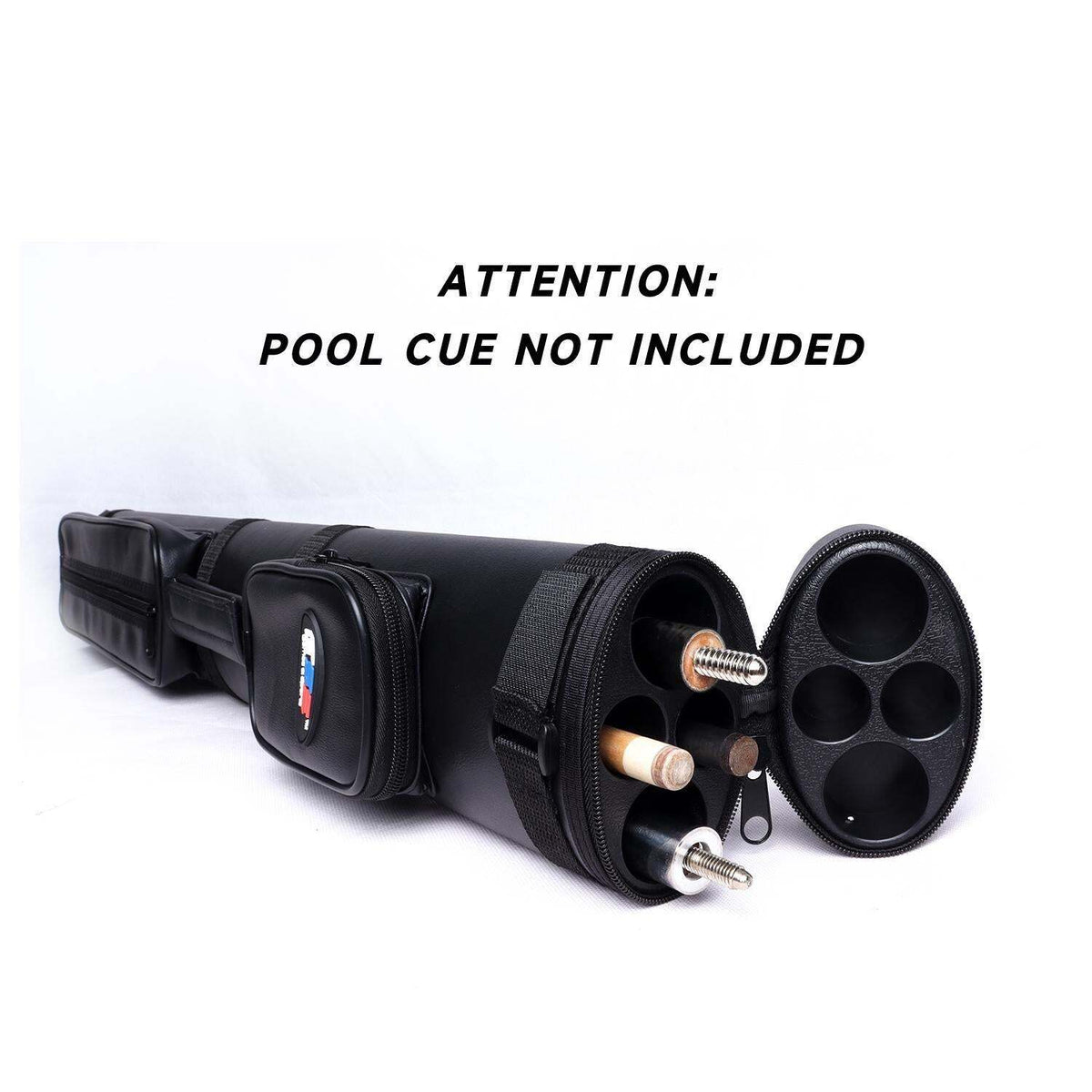 2x2 Oval Billiard Cue Case Holds 2 Butts & 2 Shafts, Leatherette, 32 x 4.33 x 2.56 in