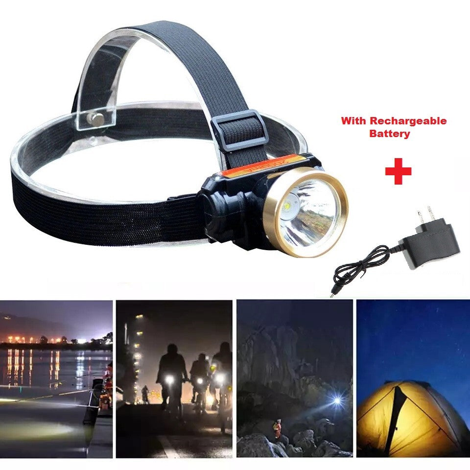 Rechargeable Waterproof LED Headlamp with 18650 Battery and Charger for Outdoor Activities