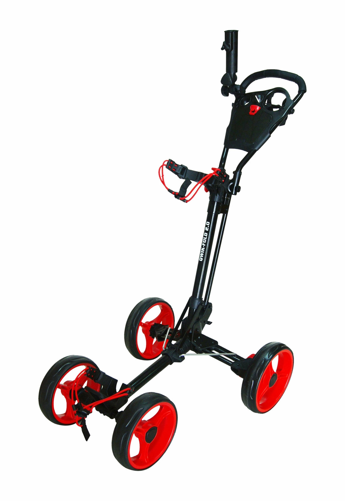 Quick-Fold 4 Wheel Folding Golf Push Cart with Foot Brake and Adjustable Handle