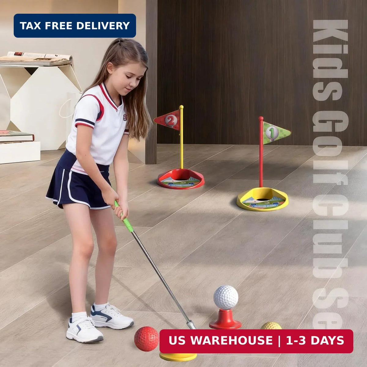 Kids Golf Club Set for Ages 3-8 Adjustable Indoor & Outdoor Play