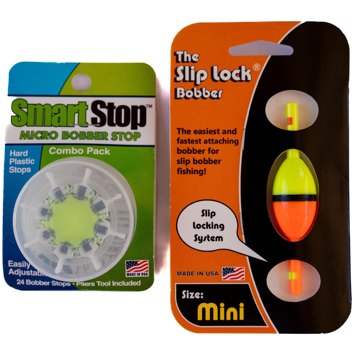 Fishing Slip Bobber & Micro Stop Combo Pack - Adjustable Depth Tackle System
