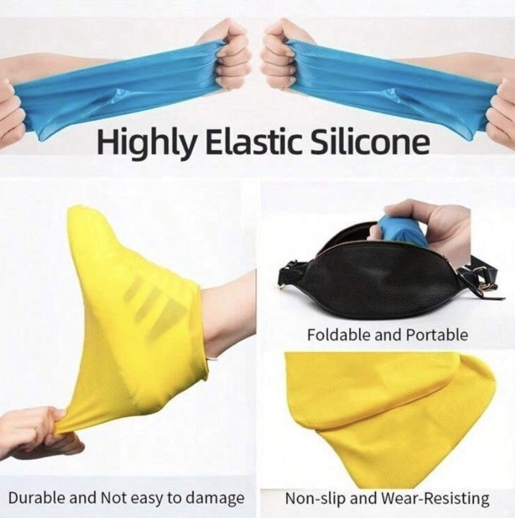Reusable Waterproof White Latex Shoe Covers for Rain Boots - Unisex