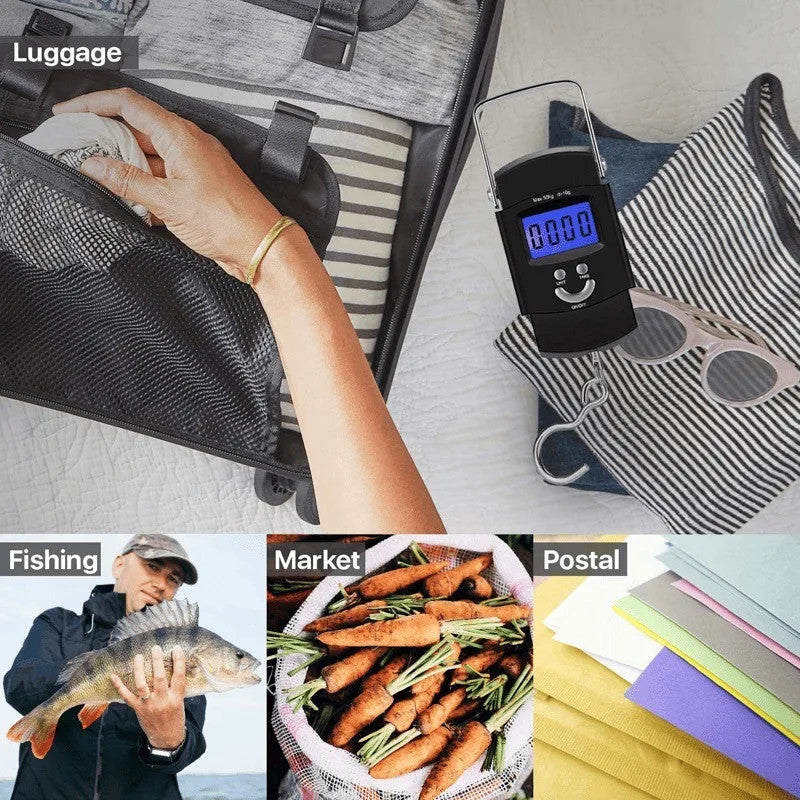 Digital Portable Hanging Scale 110lb/50kg for Fish Luggage Travel Use