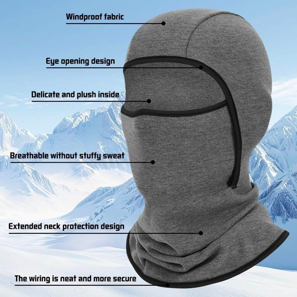 Unisex Winter Full Face Ski Mask Balaclava for Outdoor Sports - Black